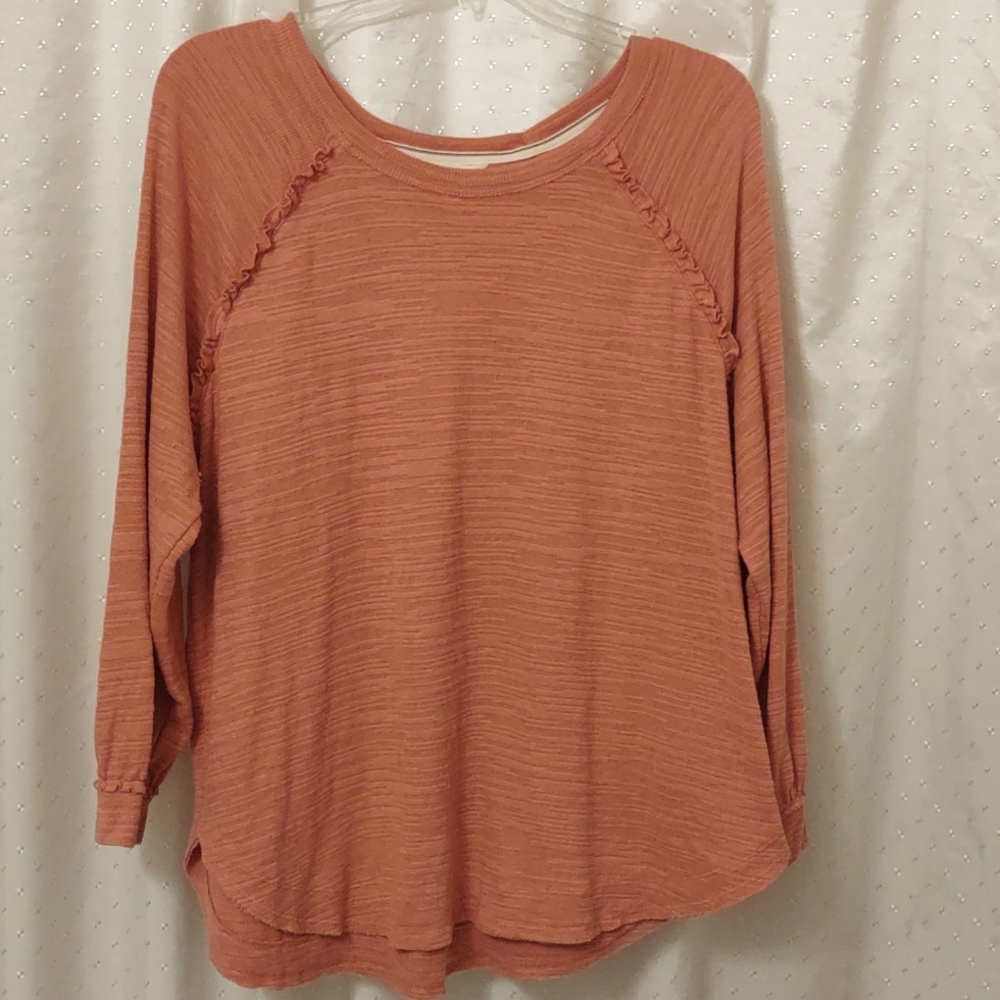 🍂3/$30 Women's Terra & Sky blouse, terracotta color, size 1X